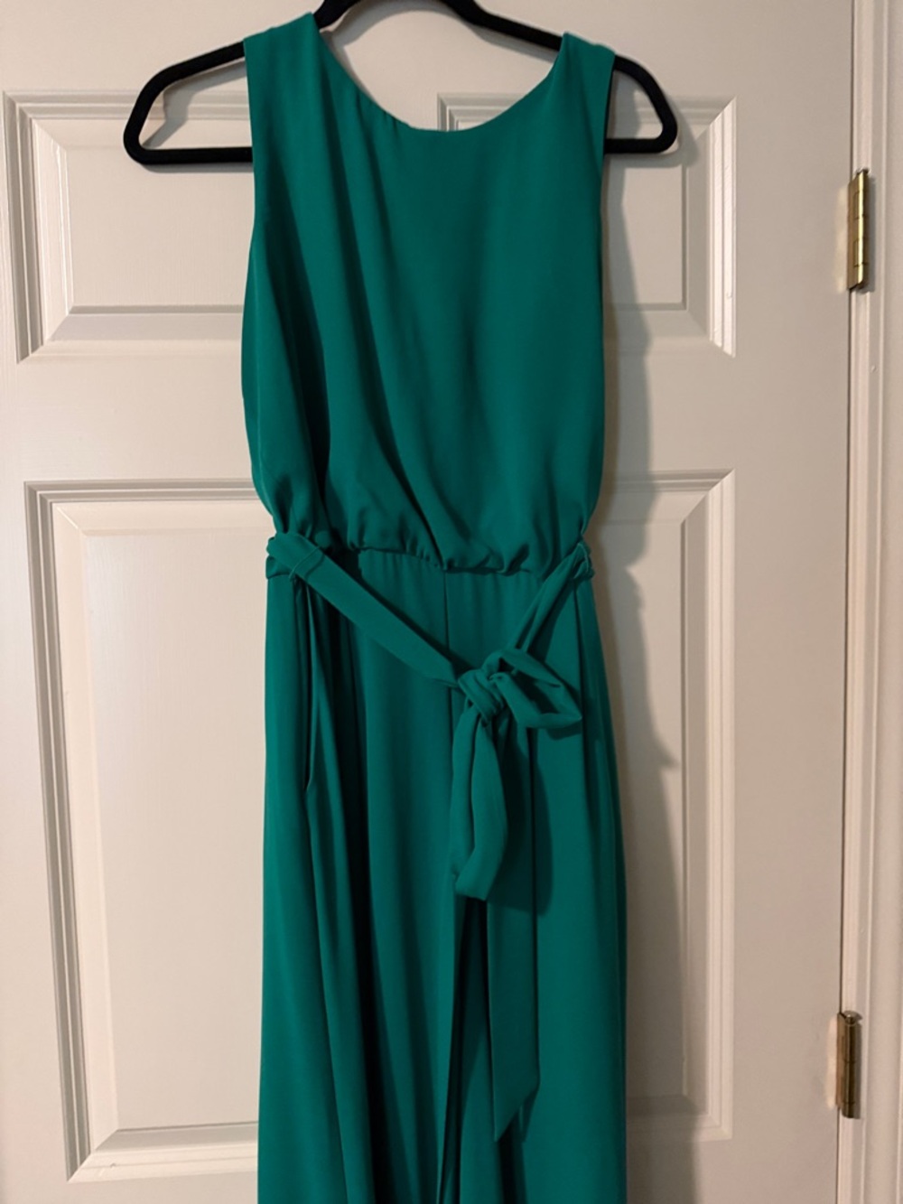 Vince Camuto Green Sleeveless Belted Jumpsuit